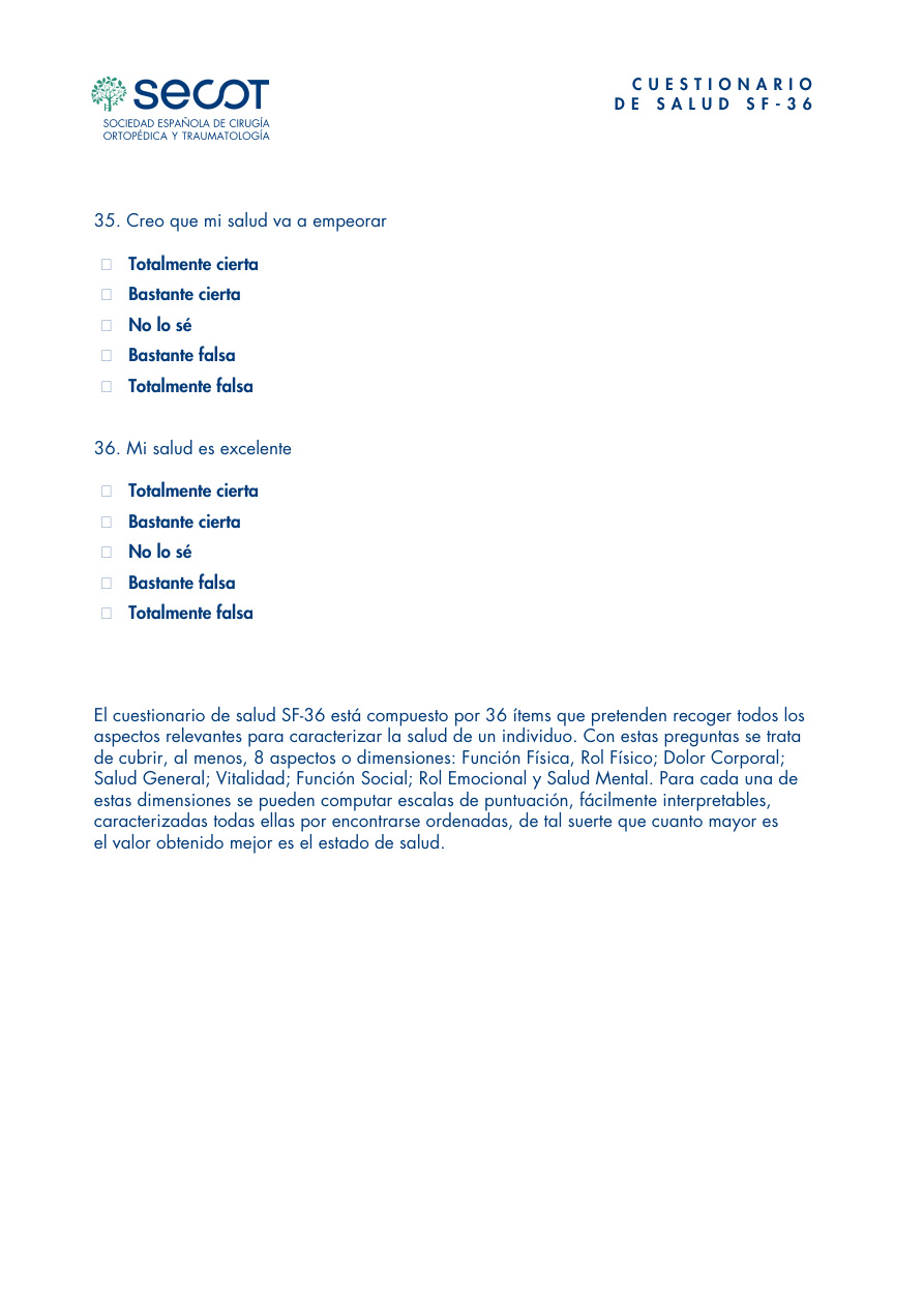 Cuestionario de Salud SF-36 página 8