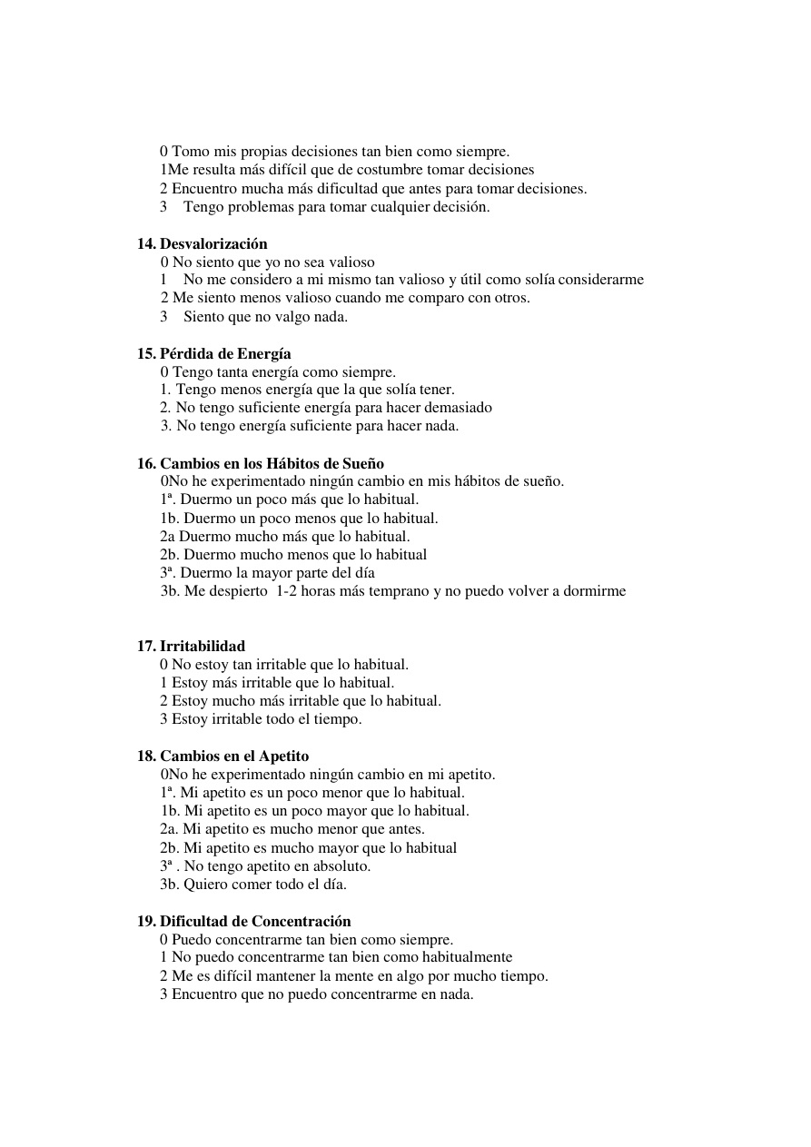 Inventario de Depresión de Beck BDI-2 página 3