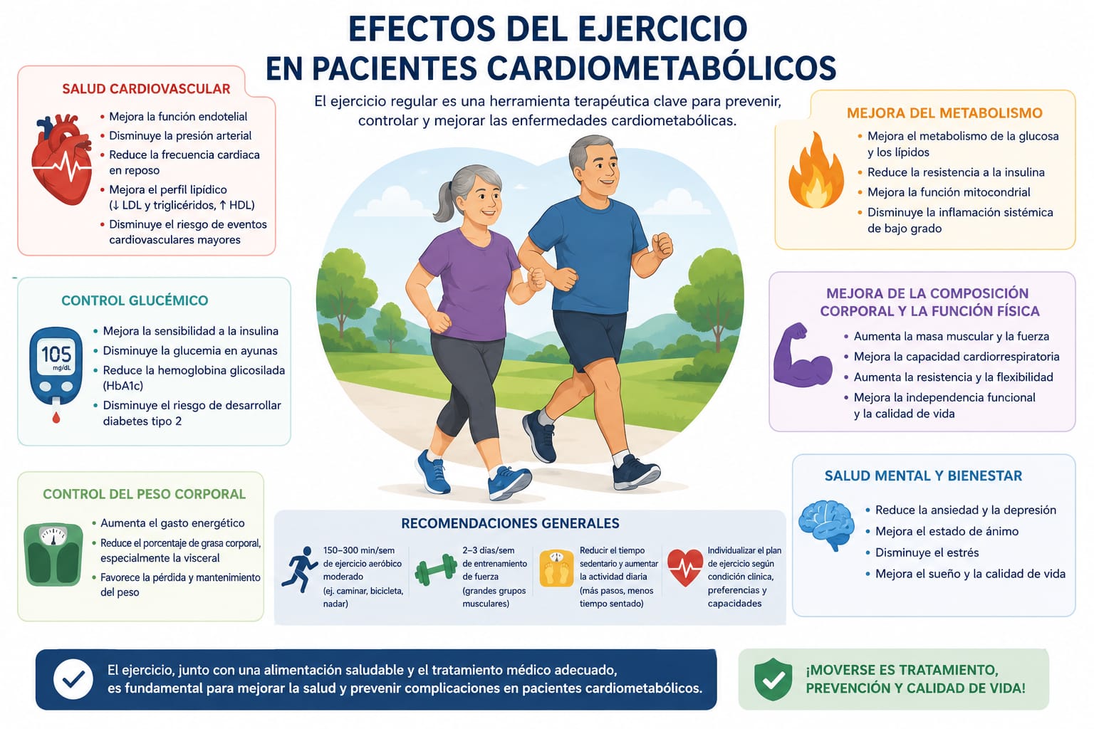 Efectos del ejercicio en pacientes cardiometabólicos